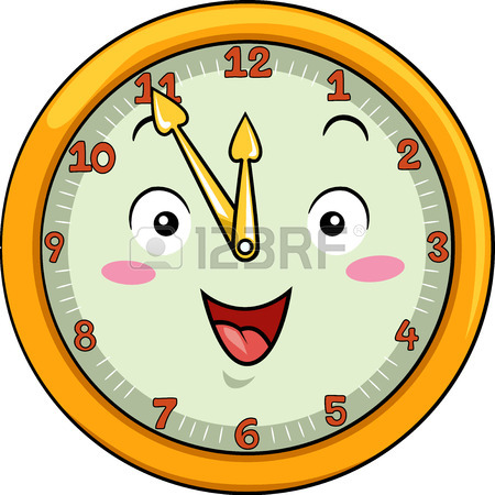 450x450 Mascot Illustration Of A Smiling Clock With Its Hands Pointing