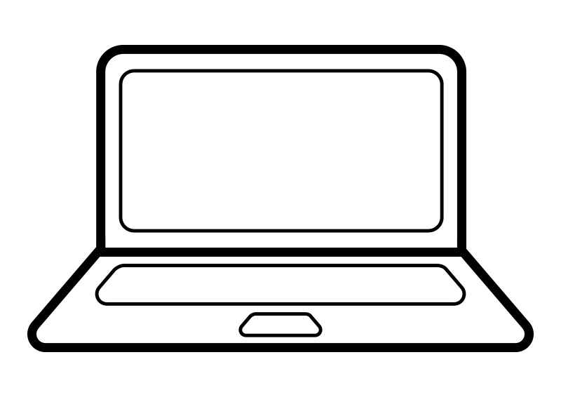 800x566 Computer Clipart Outline