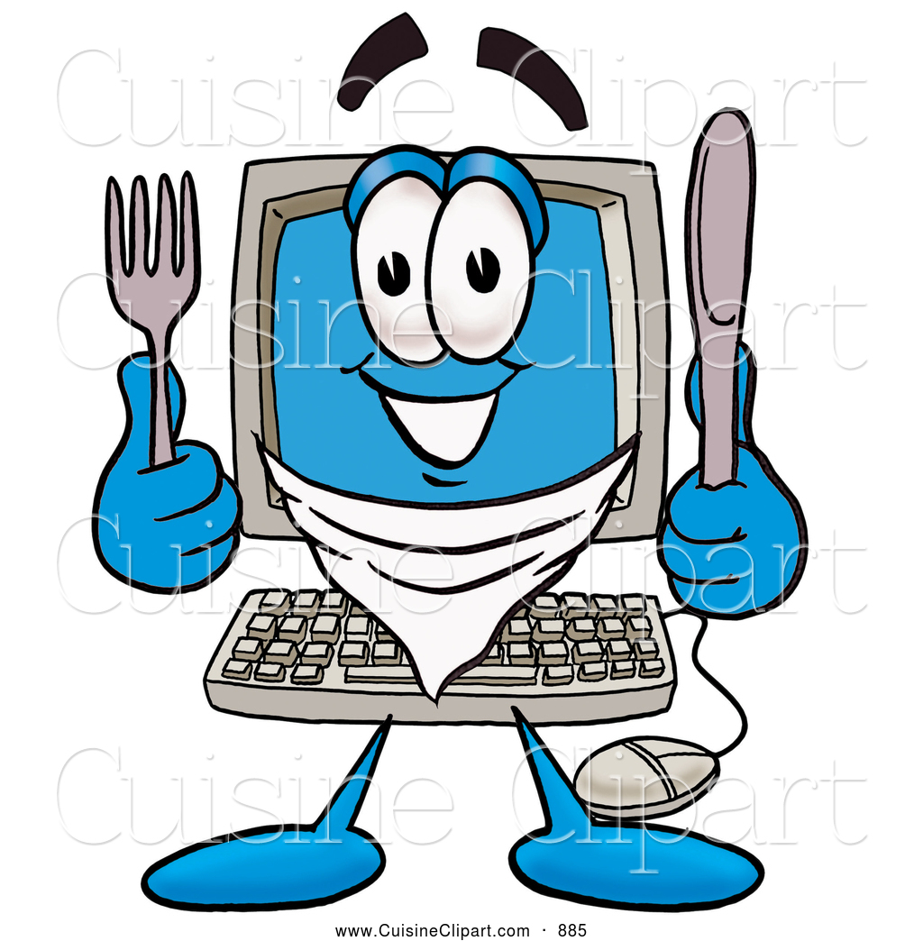 1024x1044 Cuisine Clipart Of A Smiling Desktop Computer Mascot Cartoon