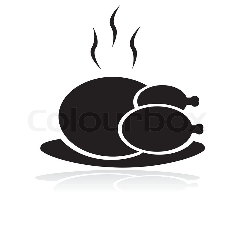 800x800 Black Cooked Turkey Icon Stock Vector Colourbox