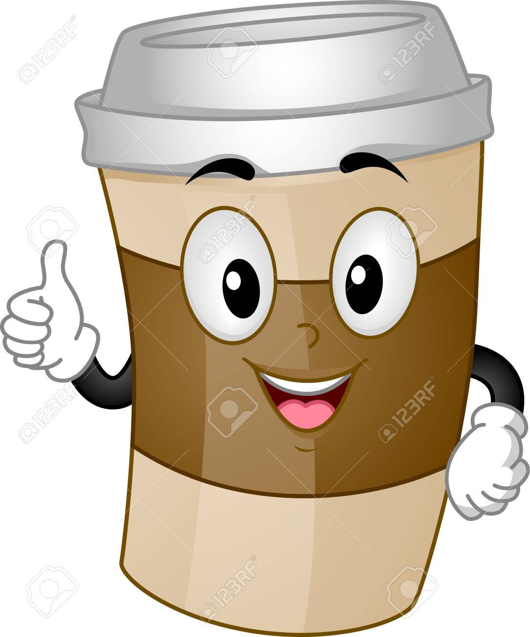 1083x1300 Mascot Illustration Of Cup Of Coffee For Take Out Giving