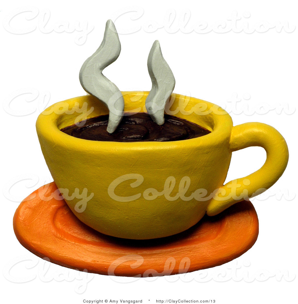 1024x1044 Clay Illustration Of A Hot Cup Of Coffee On A Saucer By Amy