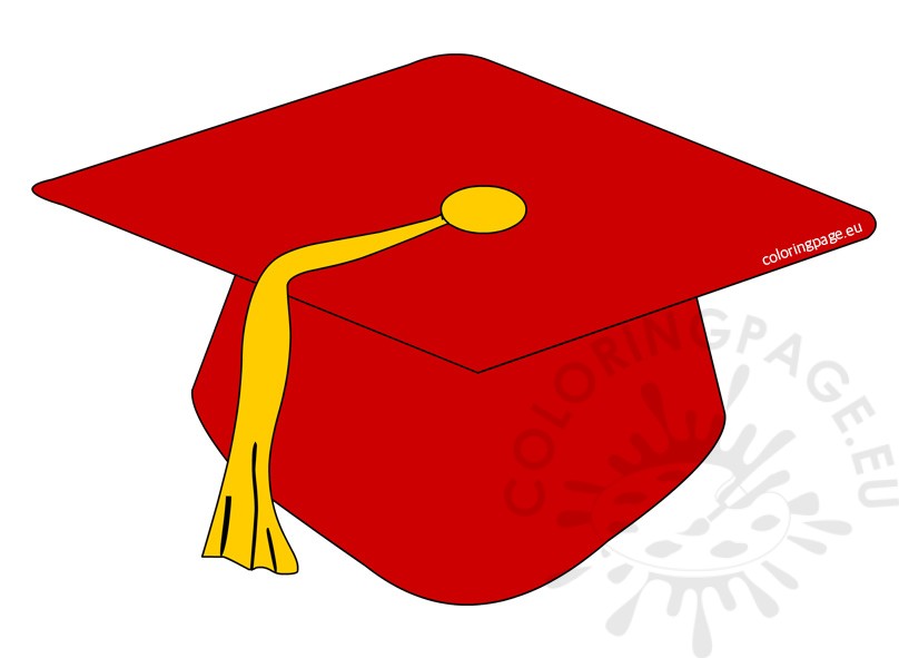 808x591 Red Preschool Graduation Cap Clipart Coloring Page