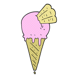 300x300 Freehand Drawn Cartoon Ice Cream Cone Royalty Free Stock Image