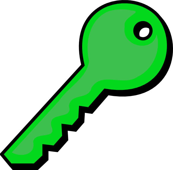 600x590 Green Key Clip Art