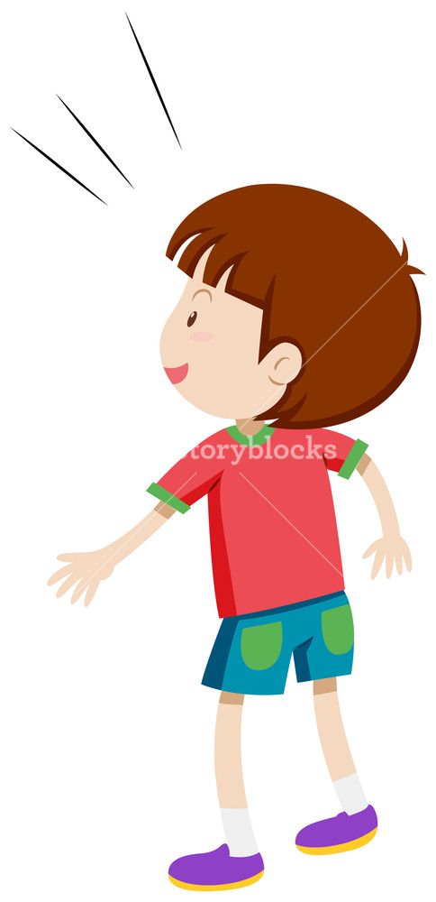 484x1000 Back Side Of A Little Boy Illustration Royalty Free Stock Image