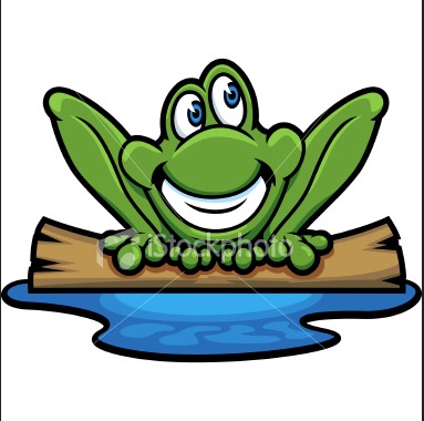 383x380 Frog On A Log Clipart