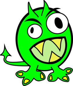 252x297 Lime Green Monster Clip Art