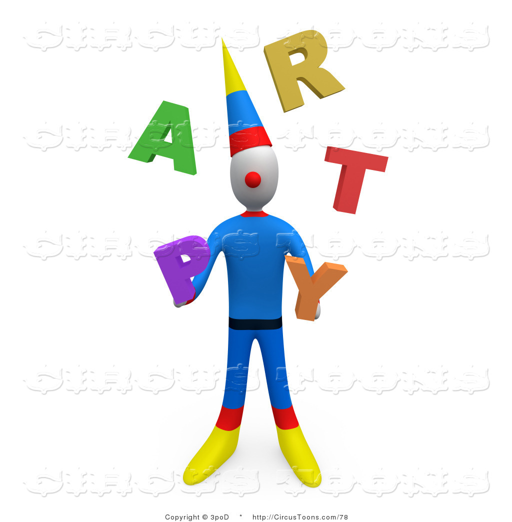 1024x1044 Circus Clipart Of Party Clown Juggling The Word Party In