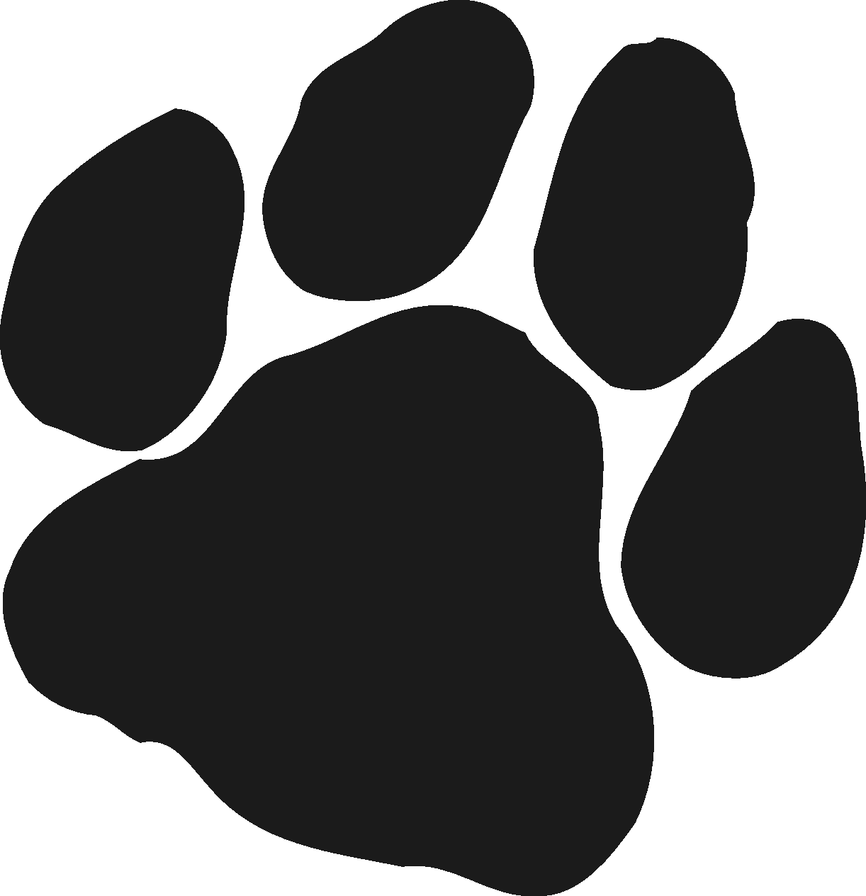 1222x1265 Panther Paw Print Clipart