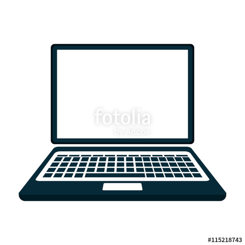 500x500 Personal Computer Laptop Isolated Flat Icon, Vector Illustration