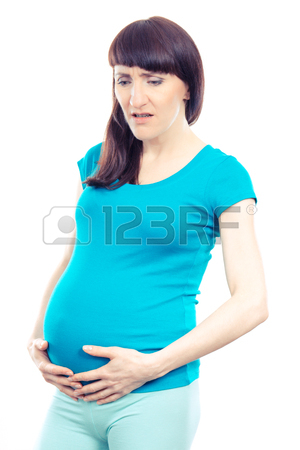 300x450 Sad Pregnant Woman With Stomach Pain Holding Hands On Her Belly