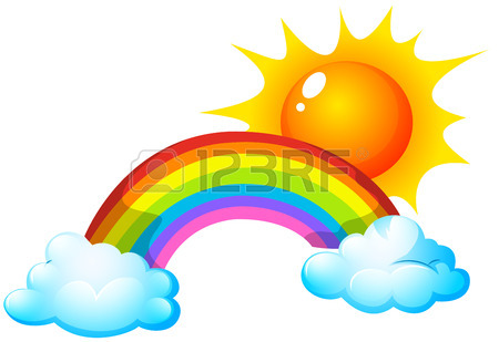 450x309 Illustration Of A Sun And A Rainbow Royalty Free Cliparts, Vectors