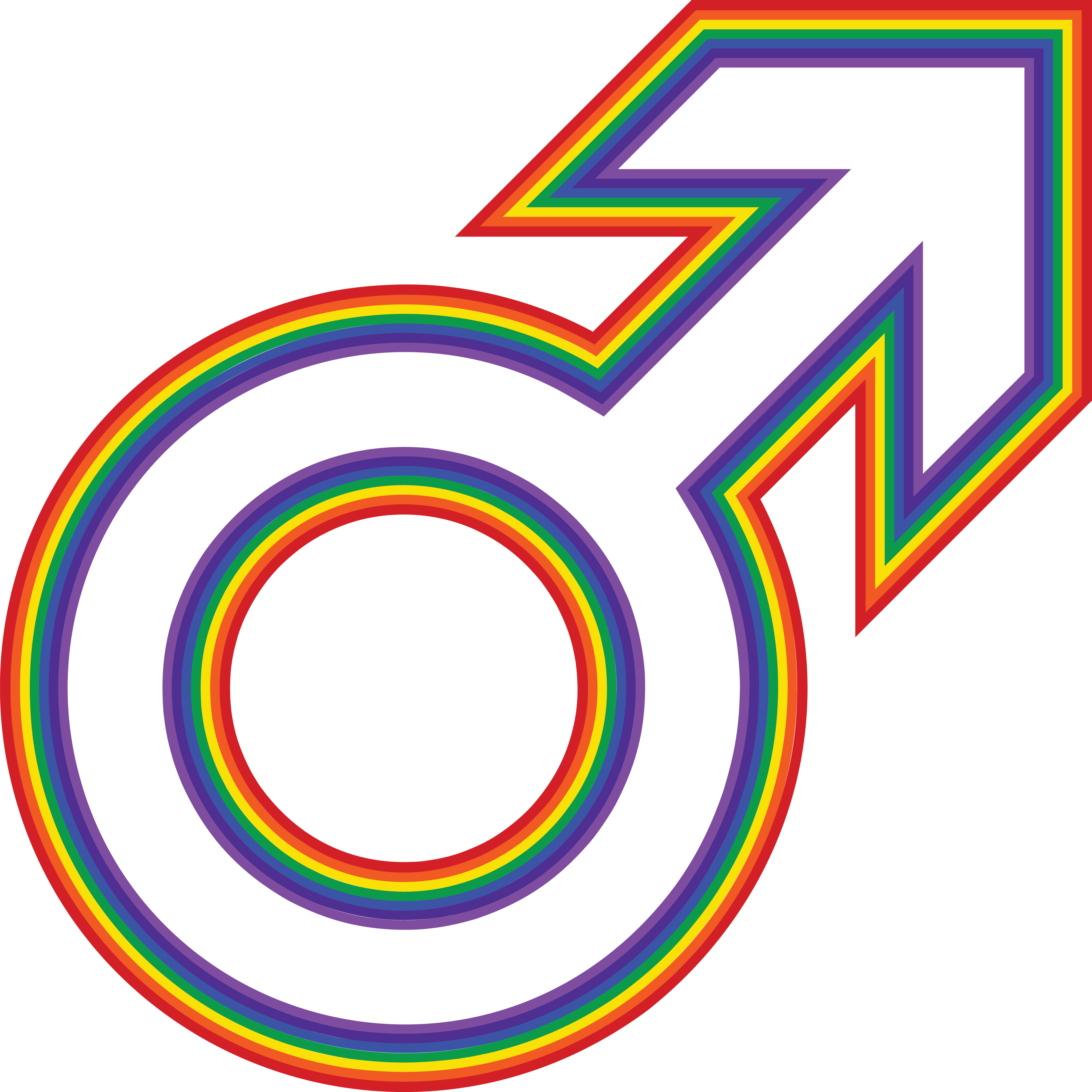 4000x3999 Clipart Of A Rainbow Male Gender Symbol