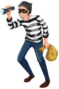 202x300 Robber With Money Bag Illustration Royalty Free Stock Image