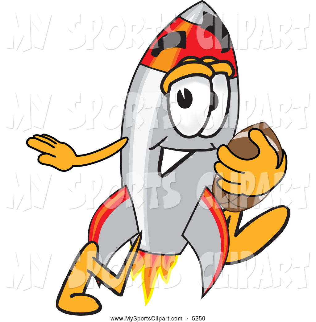 1024x1044 Sports Clip Art Of A Rocket Mascot Playing Football By Toons4biz
