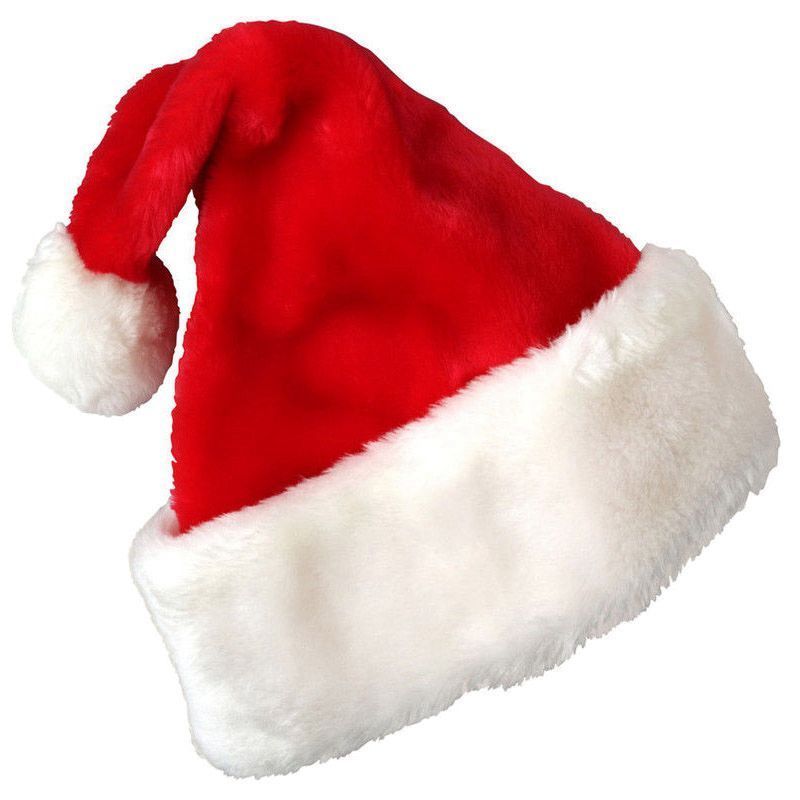 800x800 Christmas Party Santa Hat Velvet Red And White Cap For Santa Claus
