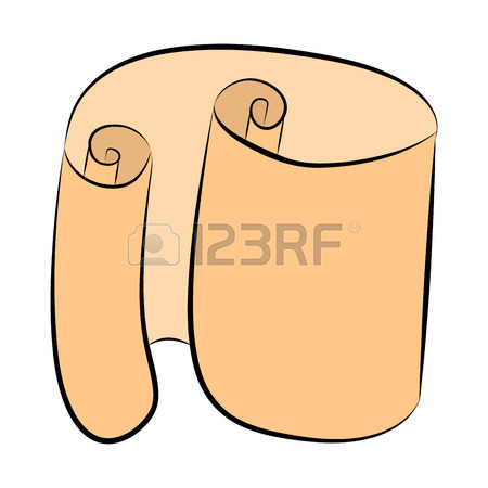 450x450 Paper Scroll Clipart Isolated On White Background. Empty, Blank