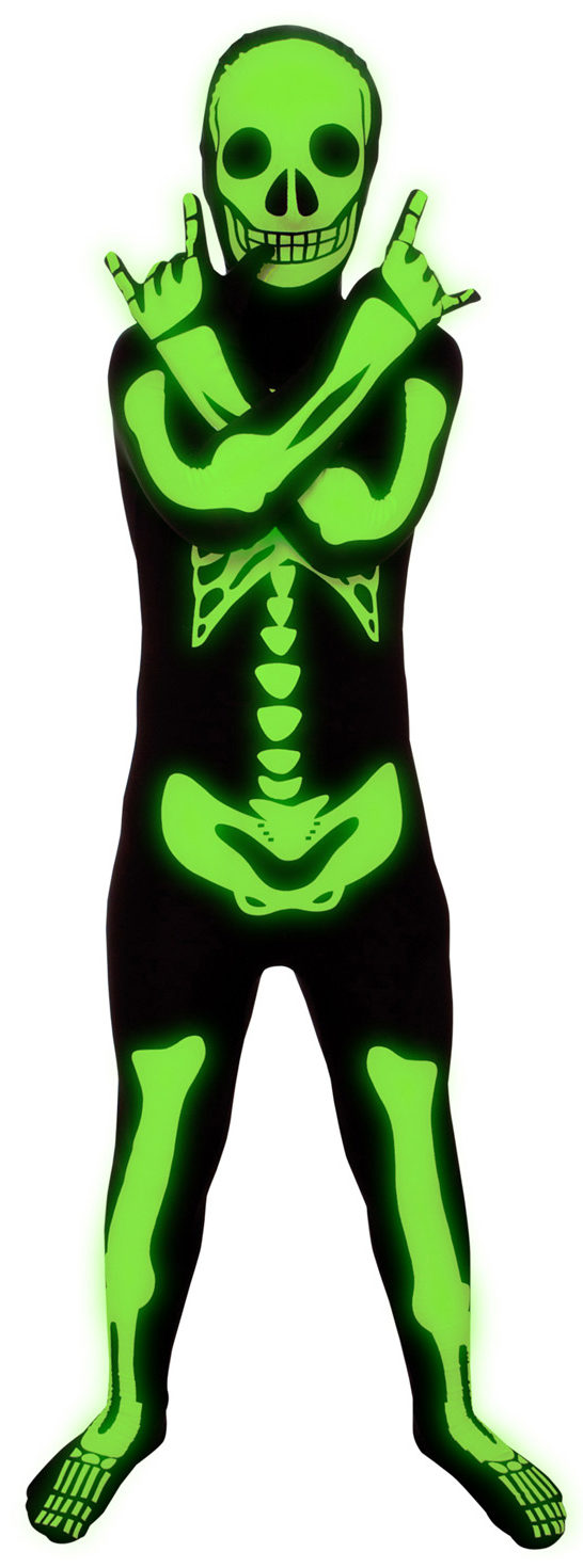 546x1470 Glow In The Dark Skeleton Morphsuit Kids Costume