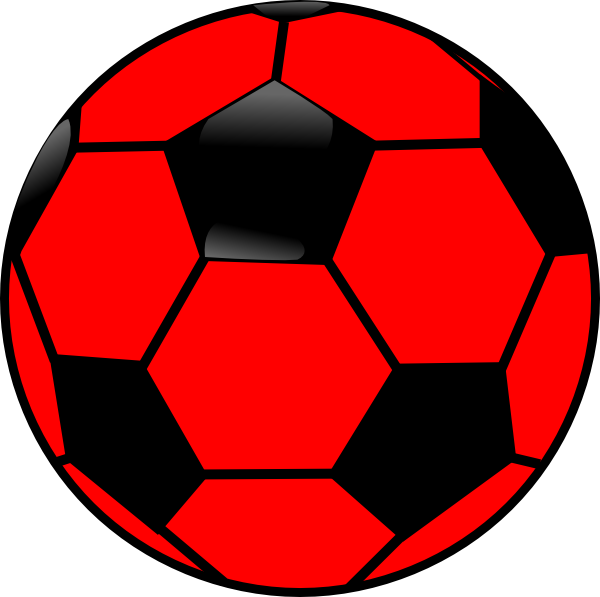 600x597 Red And Black Soccer Ball Clip Art