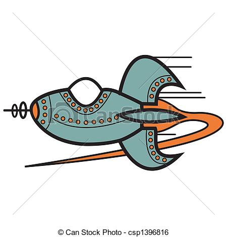 450x470 Spaceship Clipart Retro