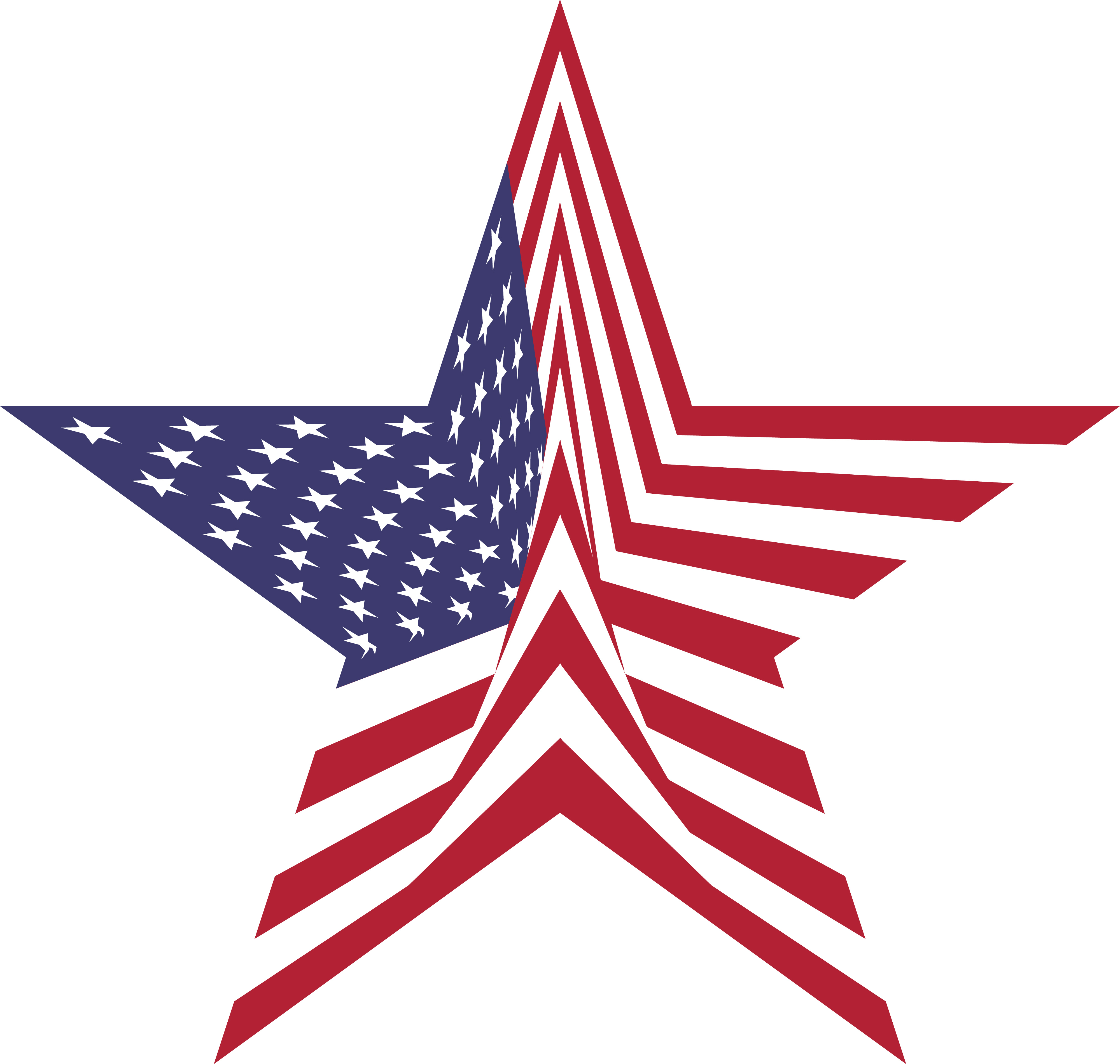 4000x3802 Clipart Of A Star With An American Flag Pattern