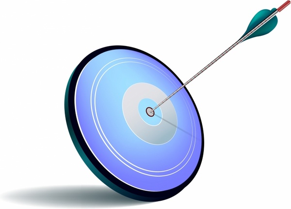 600x431 Arrow Hit The Center Of A Blue Target Free Vector In Adobe