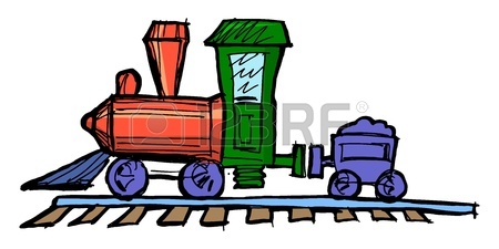 450x225 Hand Drawn Illustration Of A Toy Steam Engine Train Royalty Free