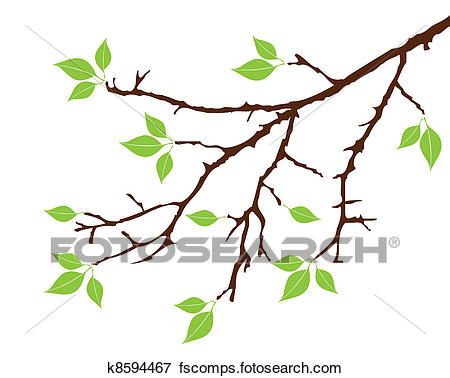 450x378 Clip Art Of Tree Branch K8594467