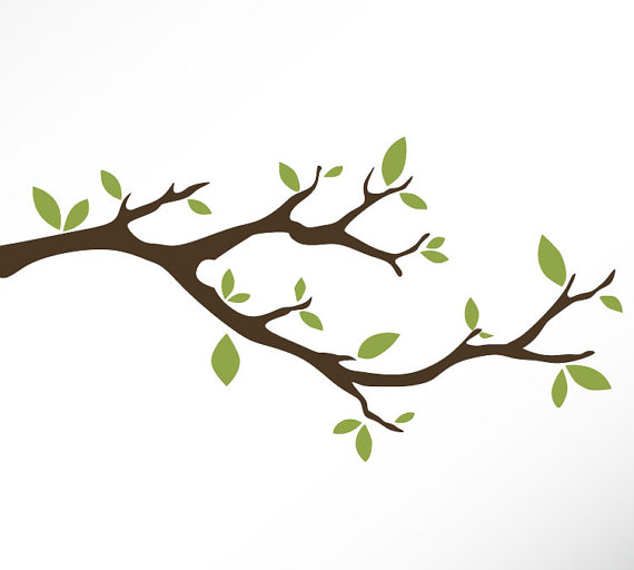 570x512 Tree Branch Vinyl Wall Decal Sticker Leaves Modern