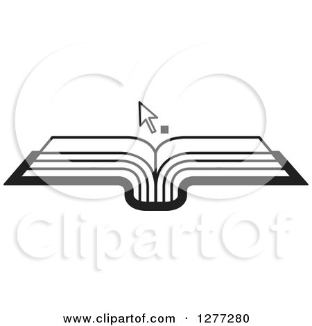 450x470 Clipart Of A Black And White Pen Tip House On An Open Book