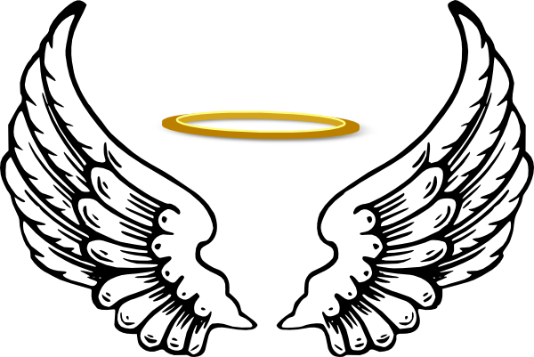 600x401 Angel Halo With Wings Clip Art