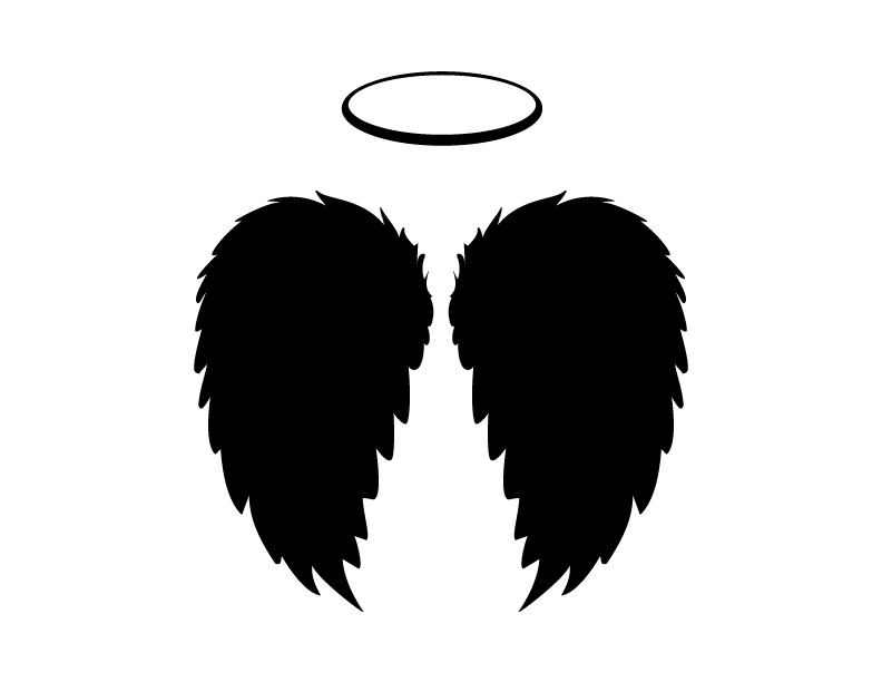 792x612 Black Angel Wings And Halo Vector, Png And Jpgs Included Black