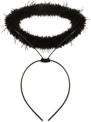 299x399 Halloween Fancy Dress Black Angel Halo Headband