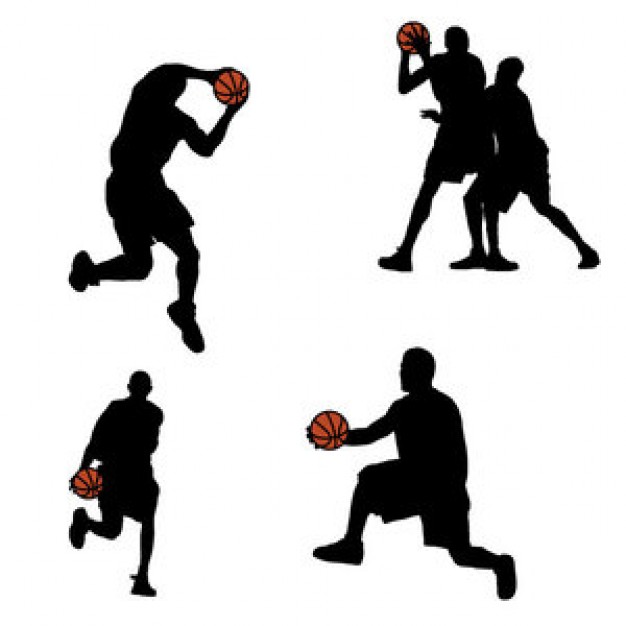 626x626 Basketball Players Silhouettes Background Vector Set Vector Free