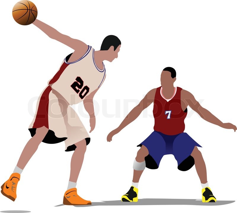 800x718 Basketball Players. Vector Illustration Stock Vector Colourbox