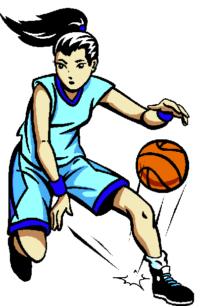 404x617 Girl Basketball Players Clipart
