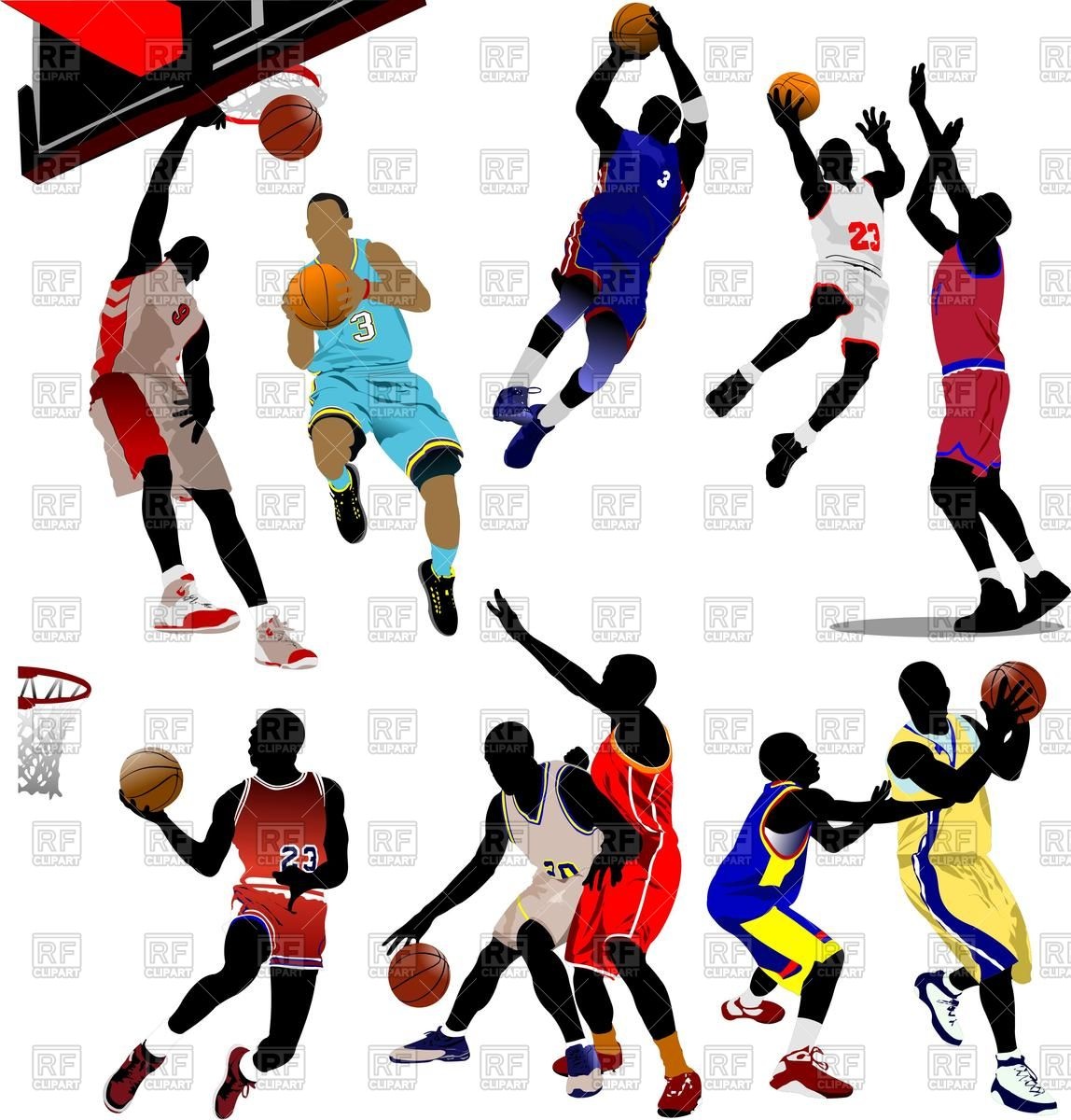 1148x1200 Set Of Basketball Players In Action Royalty Free Vector Clip Art