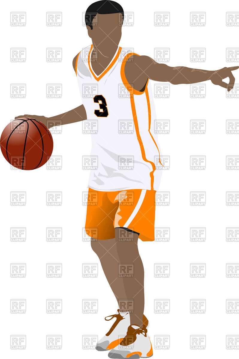 798x1200 Silhouette Of Basketball Player With Ball In Action Royalty Free