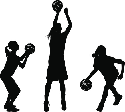 438x392 Women Basketball Players Clipart