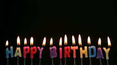 400x224 Happy Birthday Font Candle