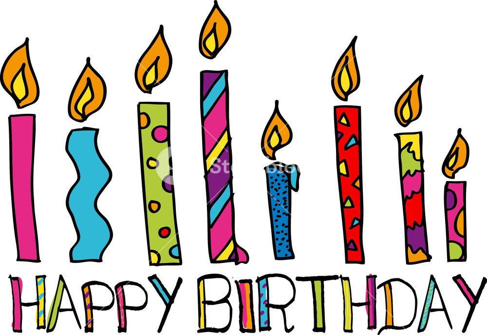 1000x688 Happy Birthday Candles. Vector Illustration Royalty Free Stock