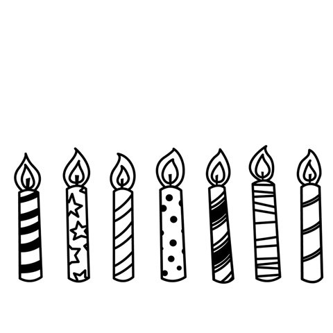 480x480 Birthday Candles Clipart Black And White