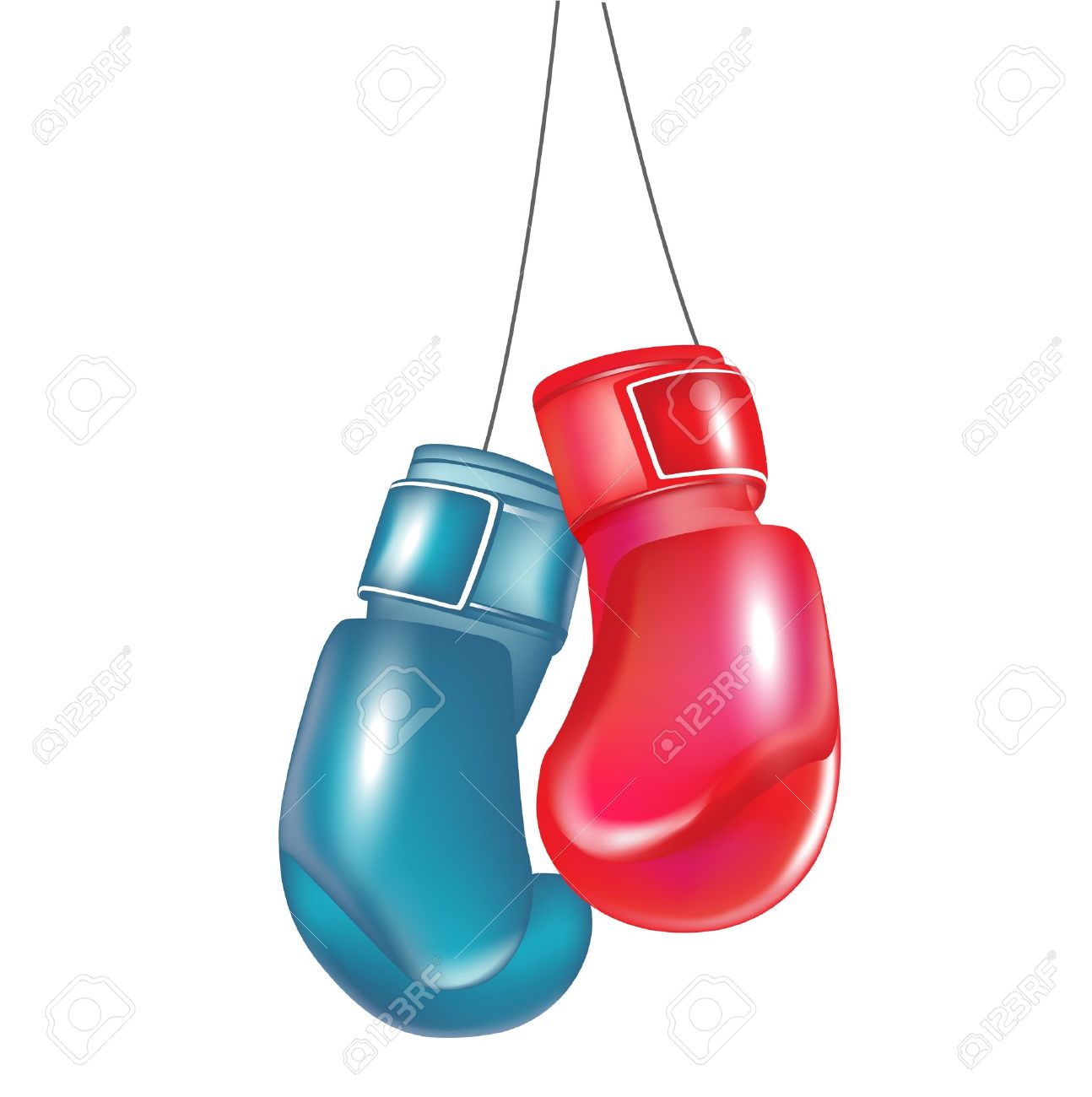 1294x1300 Two Boxing Gloves Hanging Isolated On White Royalty Free Cliparts