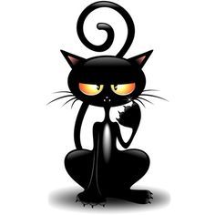 236x236 Funny Fierce Black Cat Cartoon Cartoon Caricatures