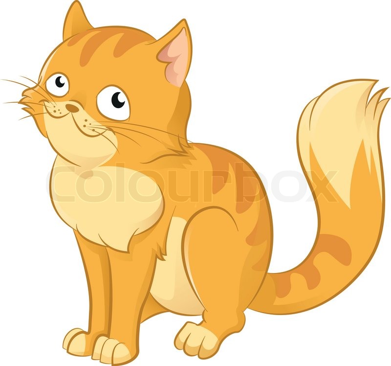 800x748 Vector Image Of Orange Funny Cartoon Cat Stock Vector Colourbox