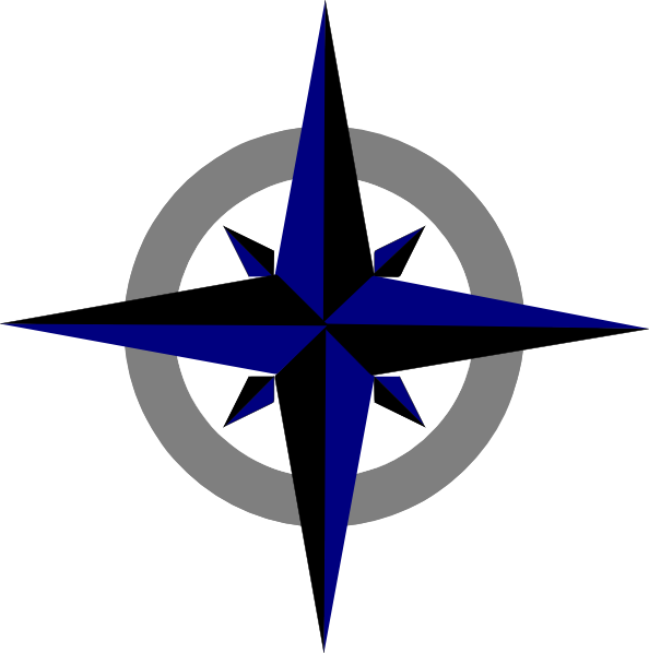 594x598 Bluegrey Compass Rose Clip Art
