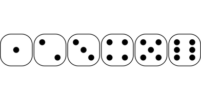 392x196 Dice Clipart Number One
