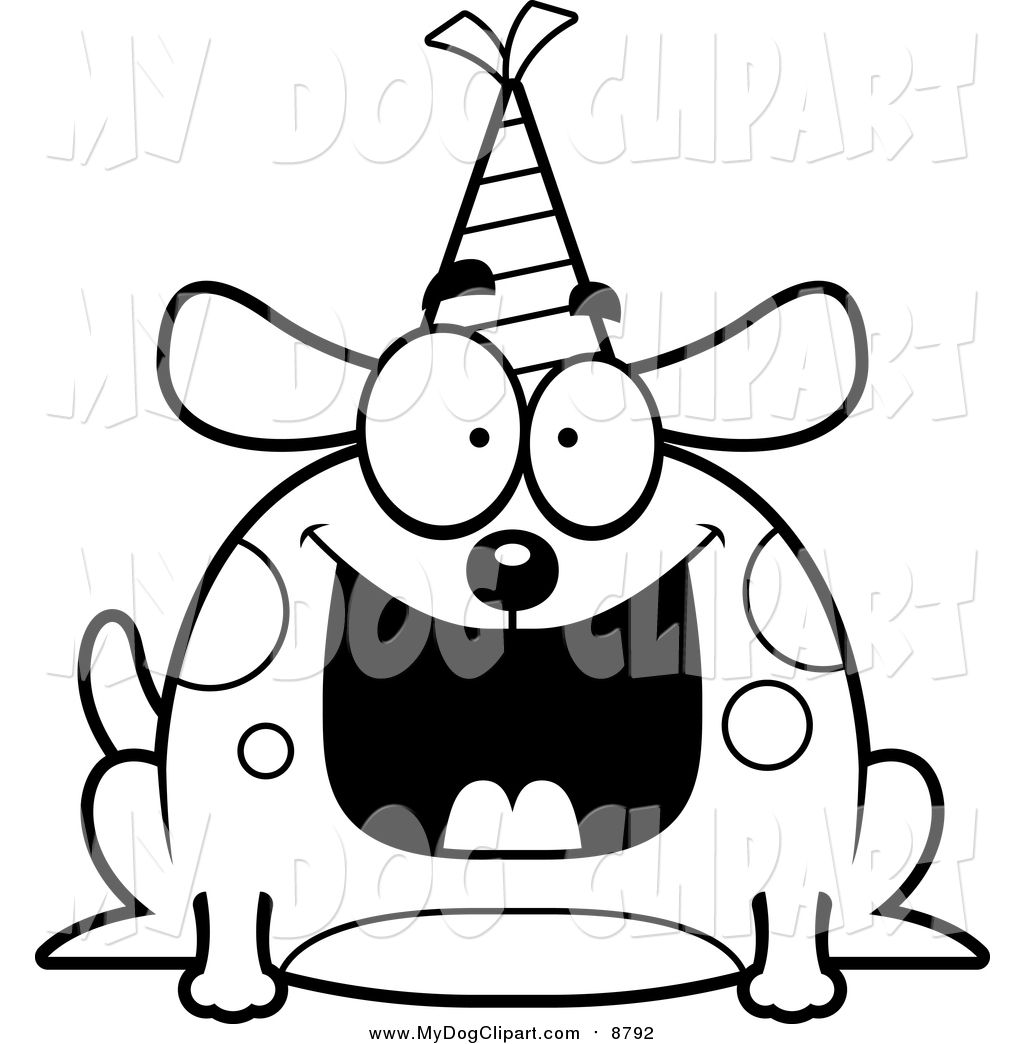 1024x1044 Clip Art Of A Lineart Happy Birthday Dog Wearing A Party Hat By