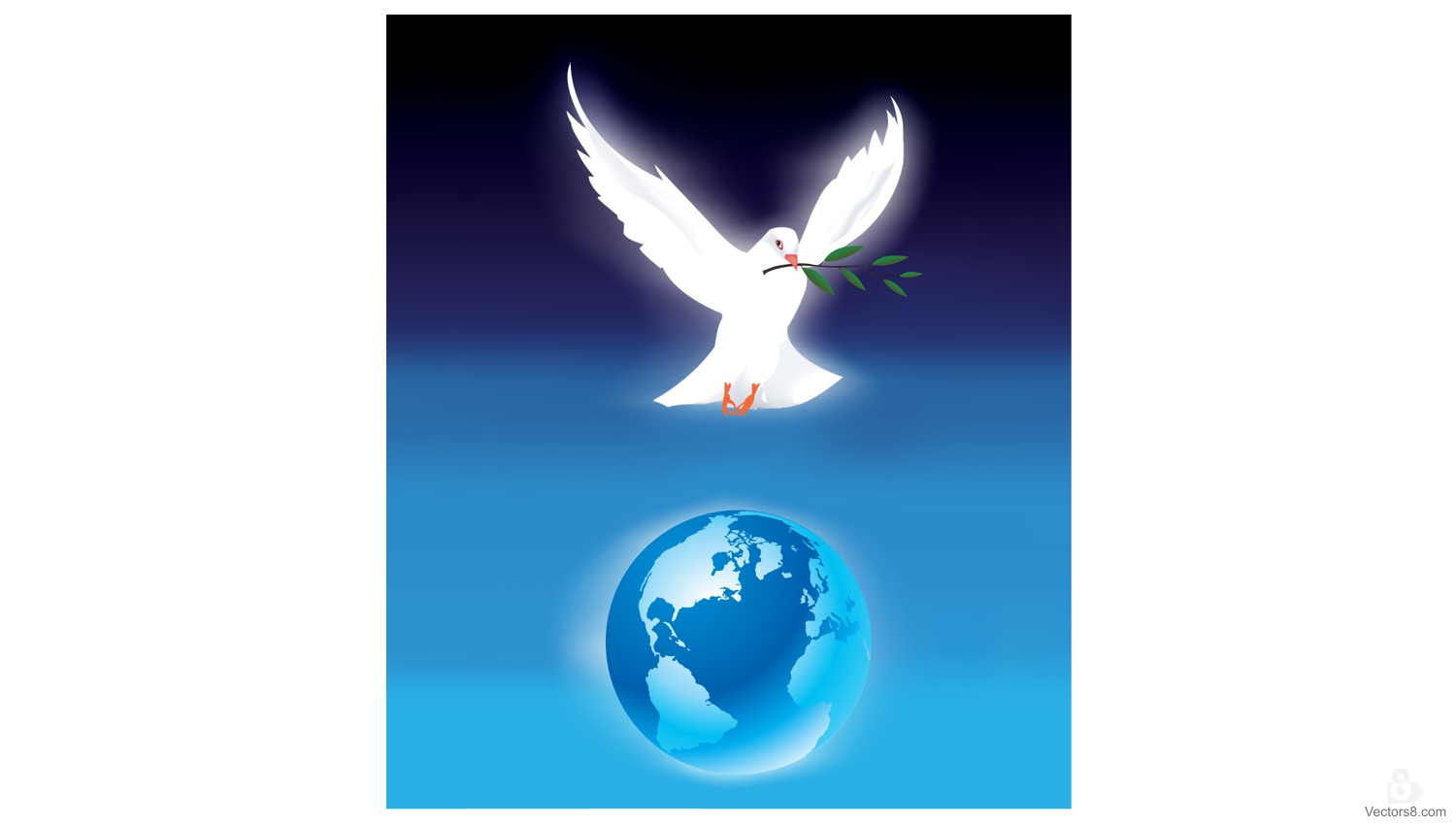 1500x850 Peace Dove With Olive Branch Above Earth Free Vector Amp Clipart